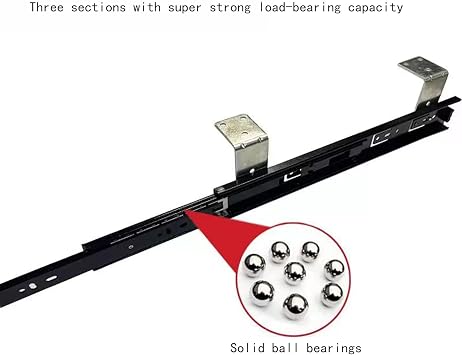 Support Robuste Pour Plateau Tiroir - Rail de Guidage Clavier Glissant Pisteet Réglable 1 Paire (14in) - Idéal Pour Bureau et Espace de Travail
