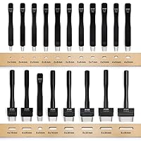 Vista 1 de Owden Professional 20 Pieces Oblong Punch Set,Leather Oval Punch Set,Leather Working Tools,19 Sizes with a Nylon Pad.