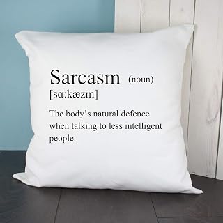 Funny"Sarcasm" Definition Cushion Cover - Printed Cushion Cover/Throw Pillow Cover/Gift For Mum, Dad, Friend, Birthday, Christmas, Novelty, Cheeky, Joke, Father's Day, Mother's Day, Housewarming