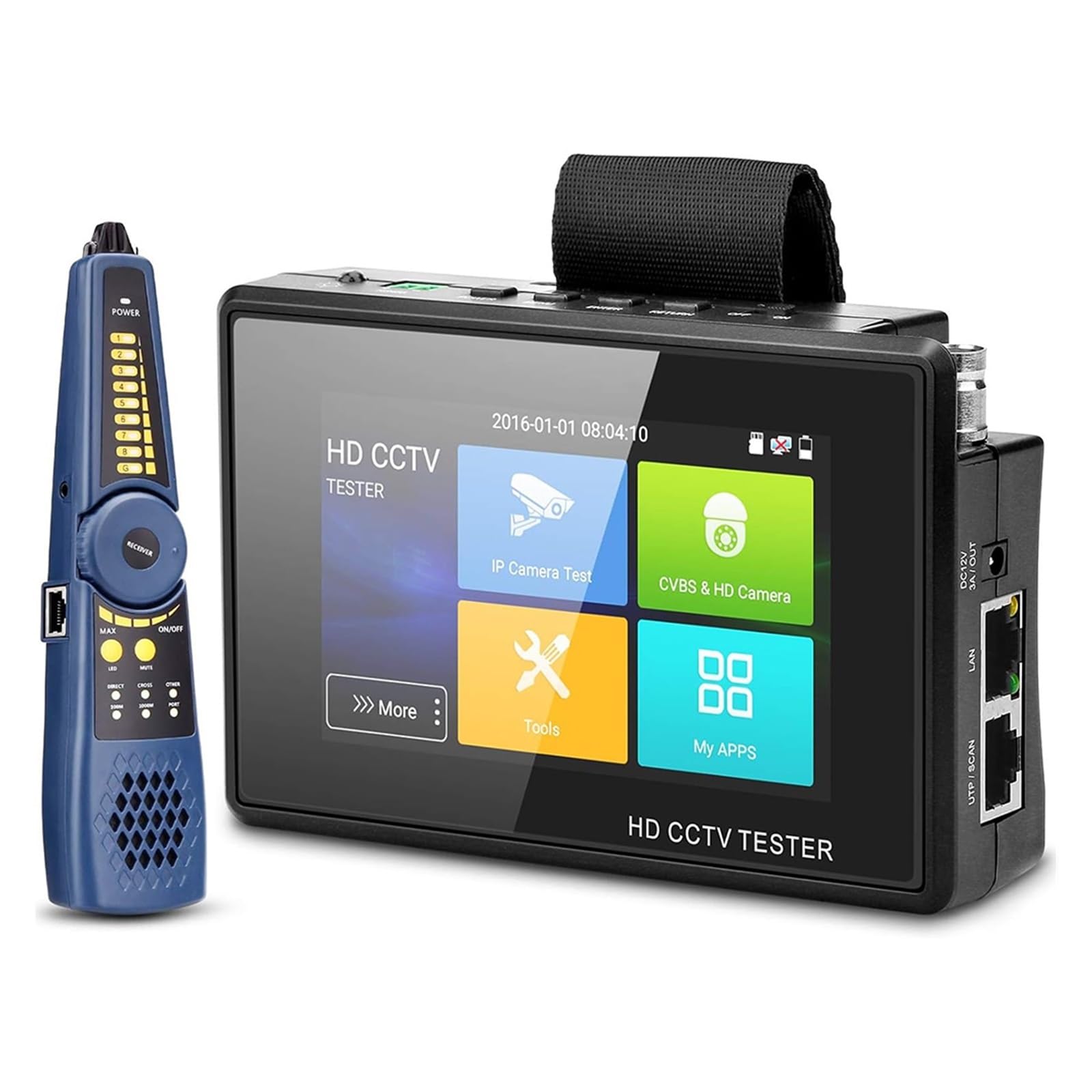 Tester per telecamere CCTV, Tester CCTV portatile da polso 4 pollici, tester for telecamere IP, for analogiche CVI TVI AHD