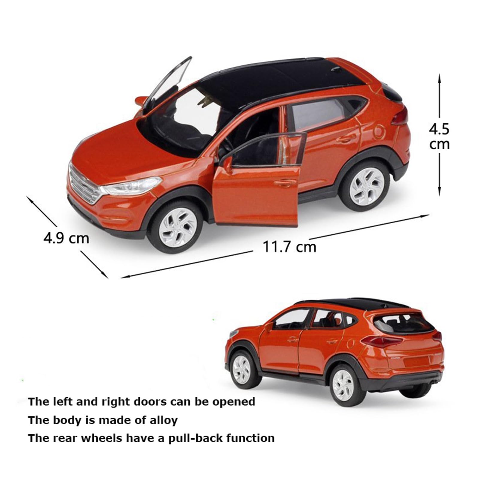 Modellino Diecast Modellismo da Collezione Auto 1:36 Per Hyundai Per Tucson Modellini Di Auto In Metallo Pressofuso