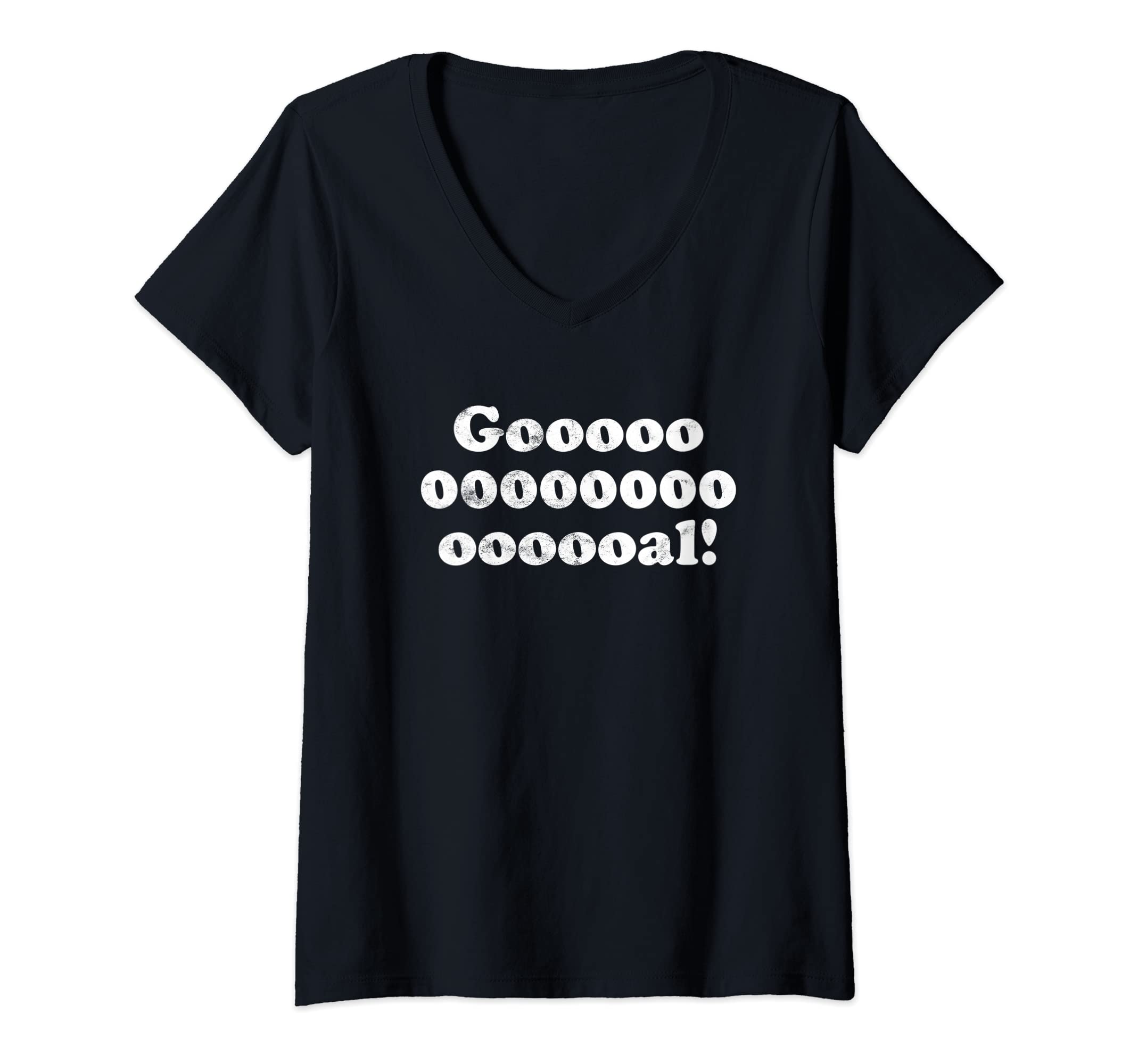 Womens Funny soccer football fan goal celebration V-Neck T-Shirt, Black