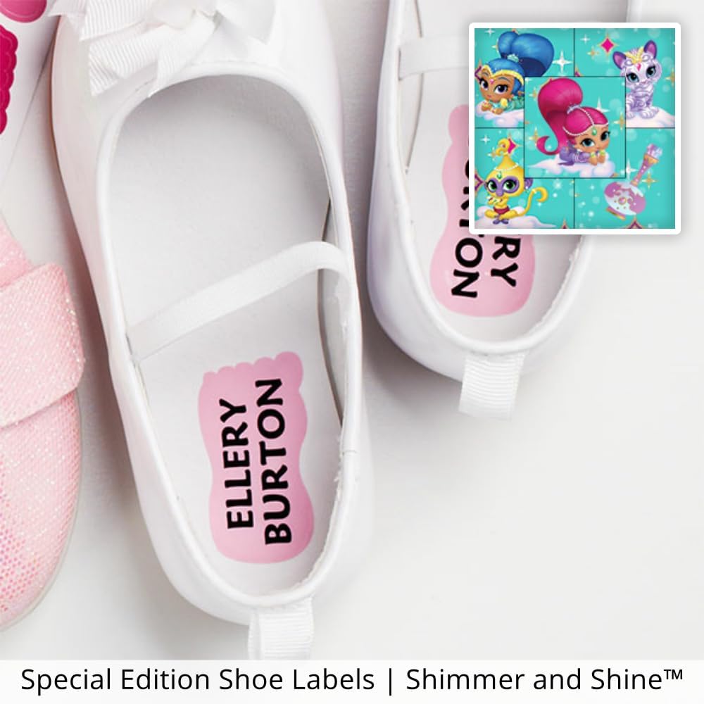 Oliver's Labels Shimmer and Shine™ Theme Shoe Labels - Custom Name Stickers for Shoes, Waterproof & Durable, No-Fade, Sweatproof