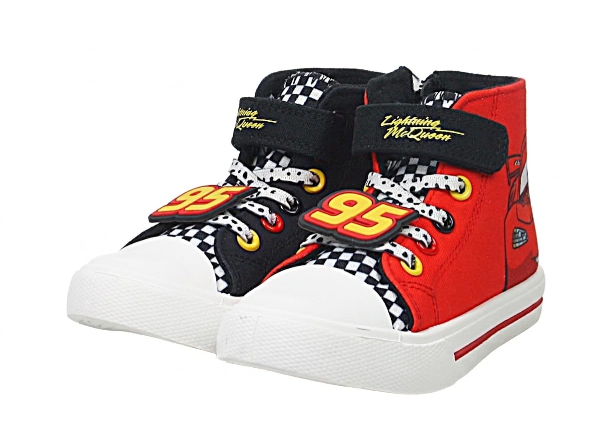 Disney Kids Cars Lightning McQueen Boys Hi Top Trainers Canvas Sneakers - Cars 31414 Hi Top Trainers 7 UK CH Black