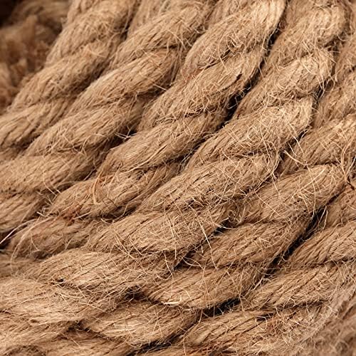 PINGEUI 50M/164 ft Jute Rope, 10 mm Twisted Thick Jute Twine String, Braided Hemp Rope for DIY Arts Crafts, Gardening, Bundling, Home Decoration