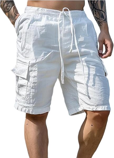 PADOLA Short Homme Coton Lin Bermuda
