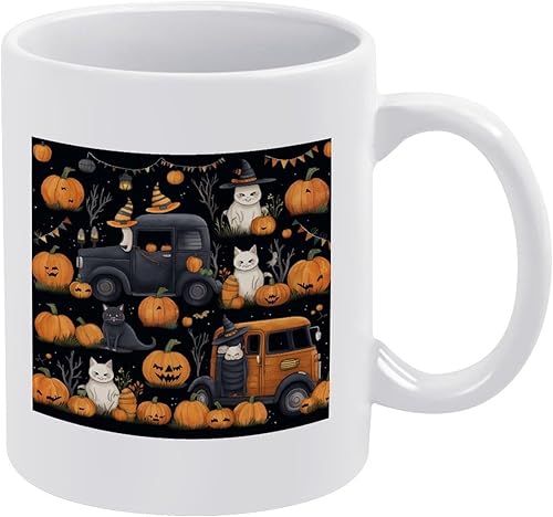 Miniatura 14 de Tazas de Halloween a rayas de acuarela para café de cerámica vintage Halloween café tazas de viaje conmovedoras jubilación aniversario regalos de