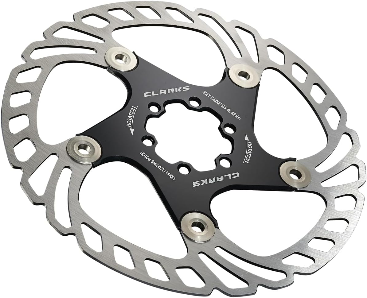 Clarks Race Series Hydraulic Disc Brake Set - CNC 2 Piston Front & Rear Brake Set and Rotors with Levers and Fittings for MTB, Hybrid & E-Bikes