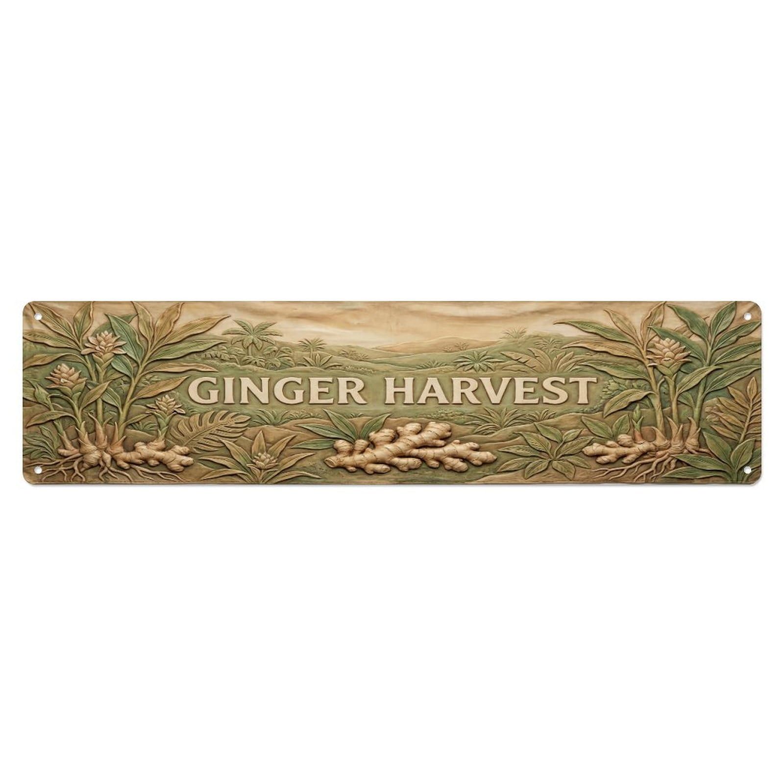 Fqcyn Style Metal Tin Sign Vintage Cottagecore Garden Ginger Harvest