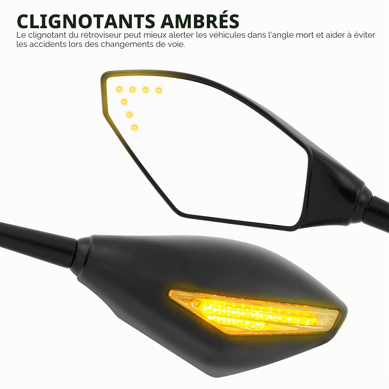 Rétroviseur Moto Avec à LED Clignotants de Flèche de Moto pour CBR929RR 2000-2001 GSXR1000 2001-2004