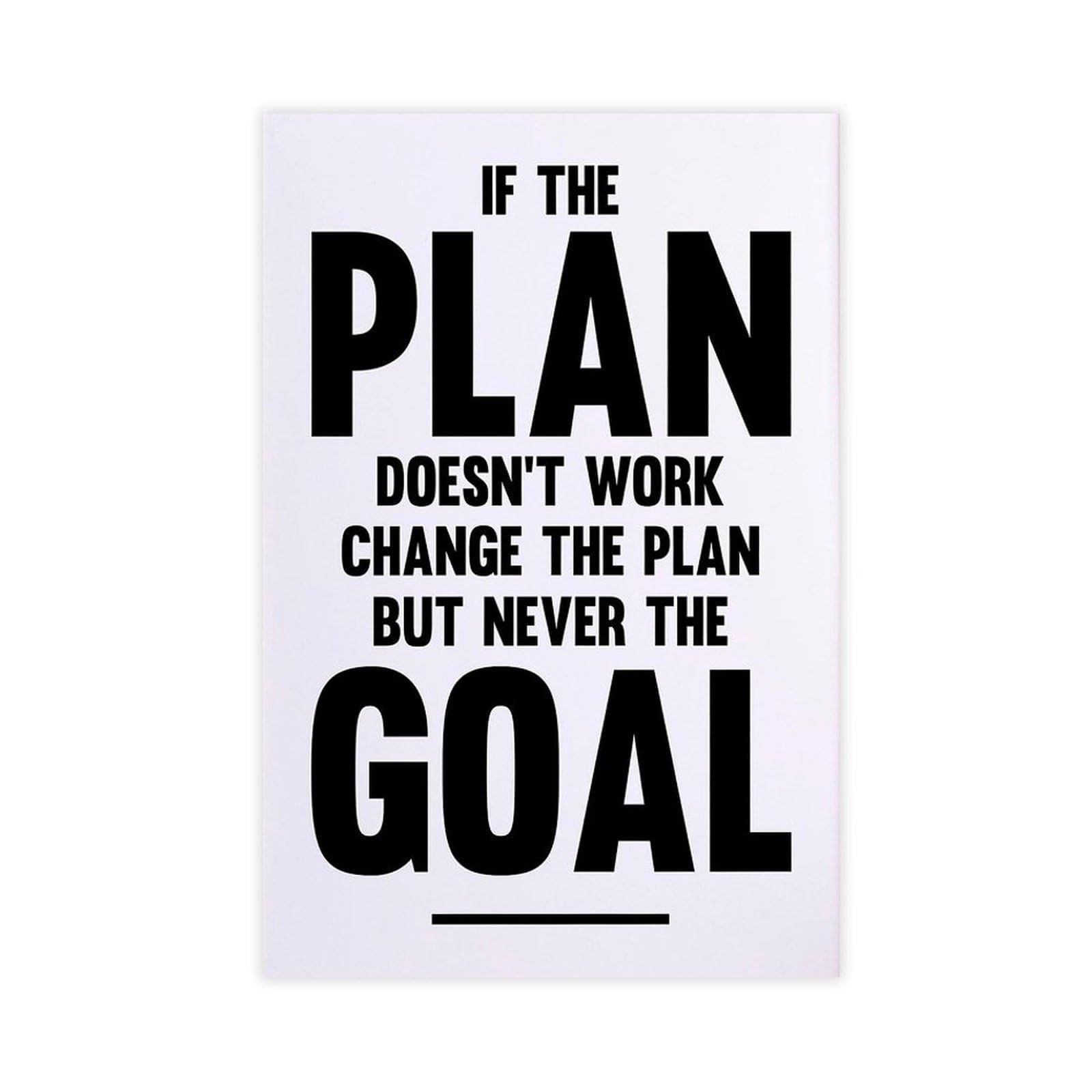 ELKPDOE Change The Plan But Never The Goal Poster Motivational Quotes Canvas Poster Bedroom Decor Sports Landscape Office Room Decor Gift Unframed Print 20" L X 30" W