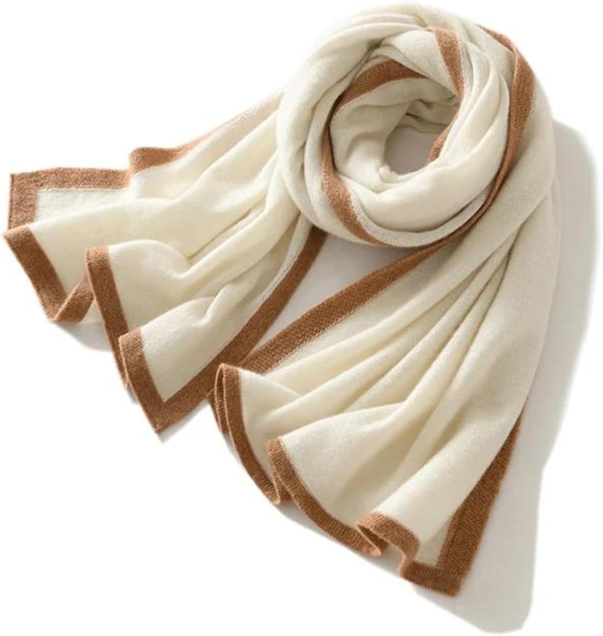Women's Color Matching Knitted Cashmere Scarf Thick Winter Wrap For Comfortable Warmth