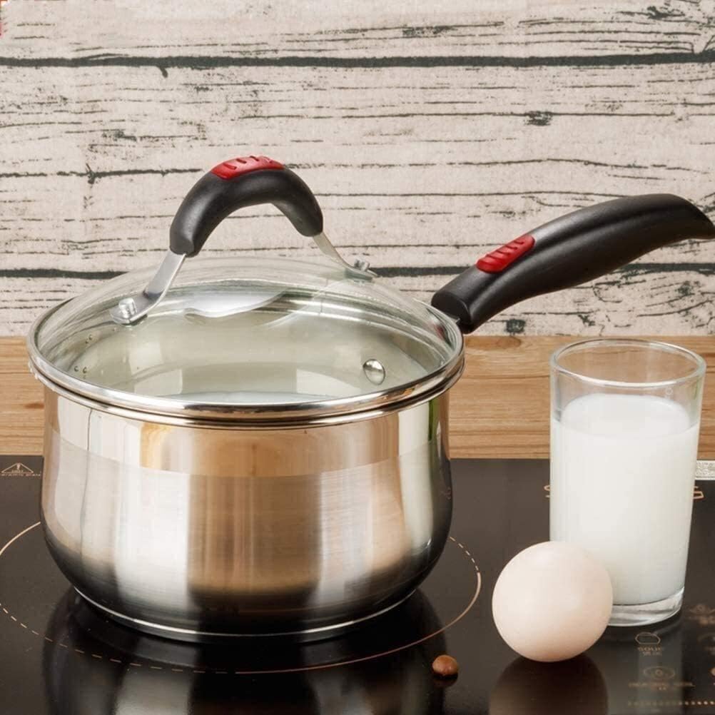 Mini-Milchpfanne, sichere Antihaft-Sauce mit Deckel und Dampfgarer for Babynahrung, schnell erhitzendes Kochgeschirr mit Verbrühungsgriff