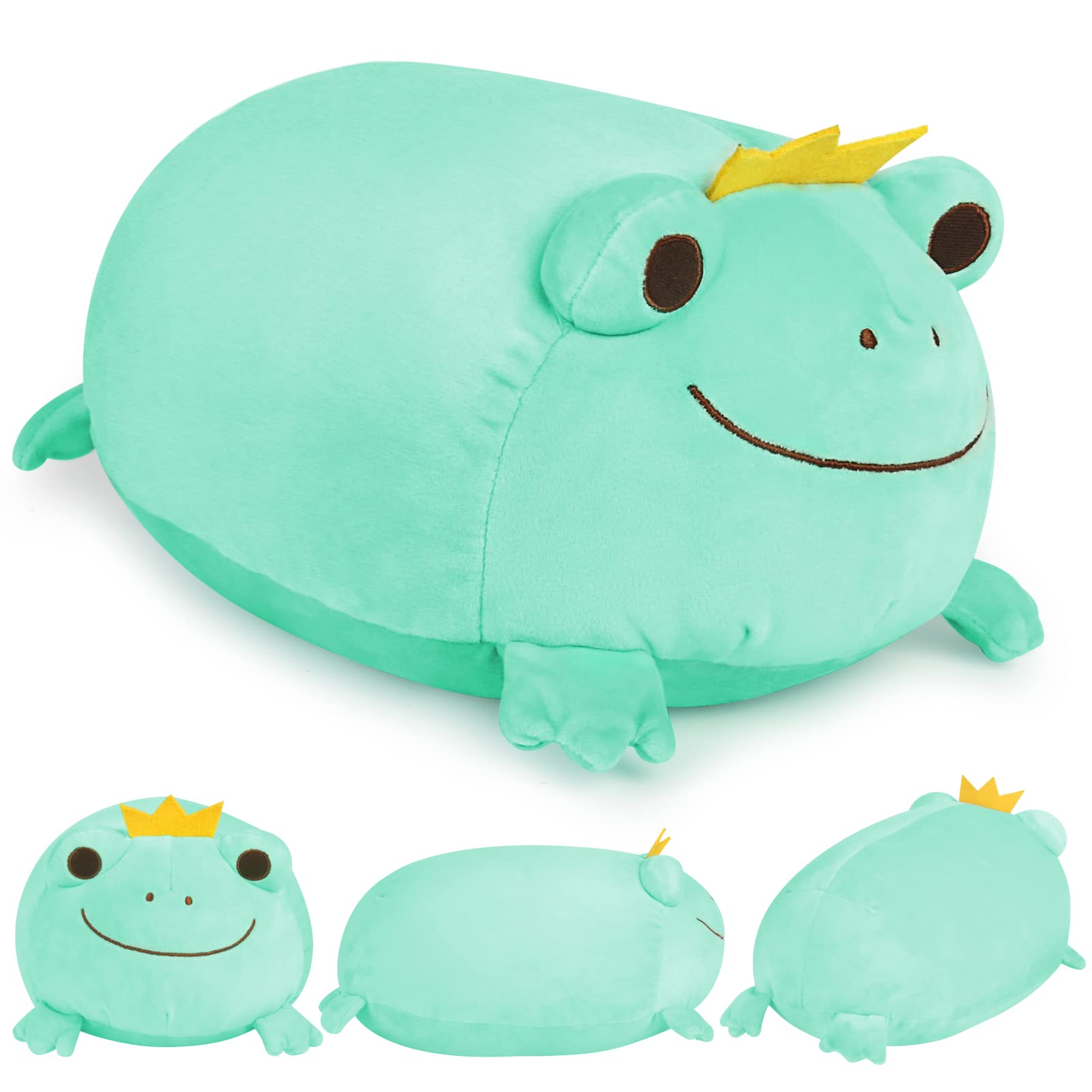 35cm Frog Plush,Frog Plushie Frog Stuffed Animal Frog Soft Toy Frog Hugging Pillow Frog Gifts Cute Plushies Pillow (Green)
