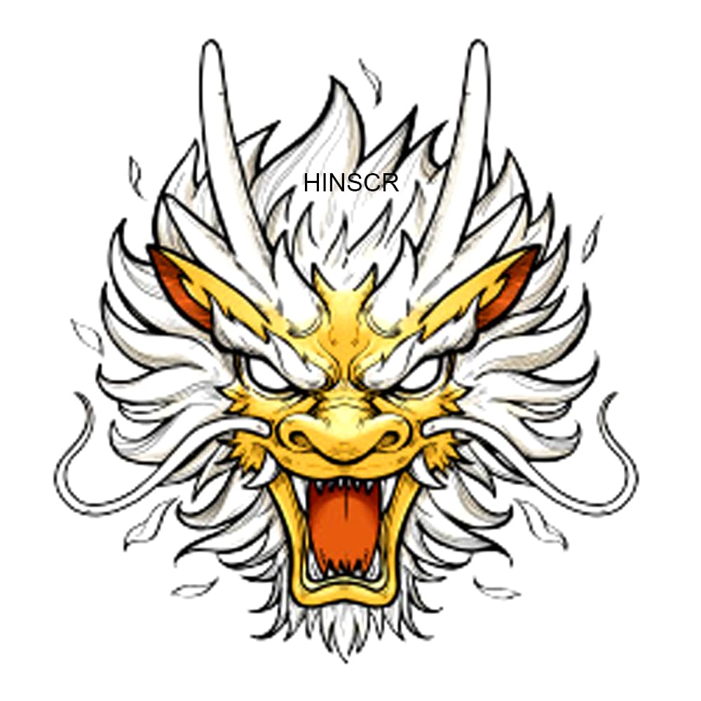 HINSCR Dragon Totem Sticker Vinyl Window Animal Sticker Waterproof Gold Dragon Decal for Car Motorcycle Laptop (Gold, S)