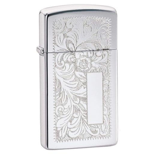 Zippo Slim High Polish Chrome Venetian Lighter
