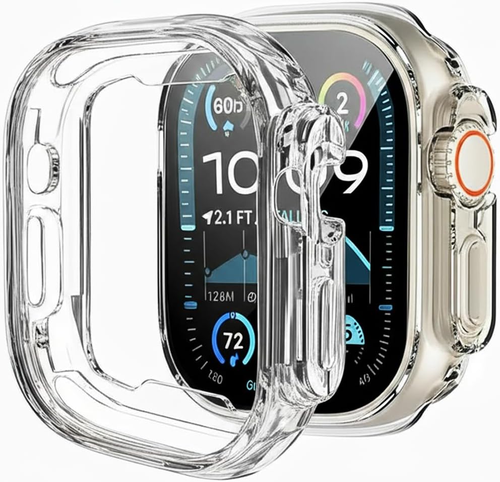 2 Pack for Apple Watch Ultra 3/2/1 Case 49mm Soft TPU Shockproof for Apple Watch Cover -Clear （No Screen Protector ）