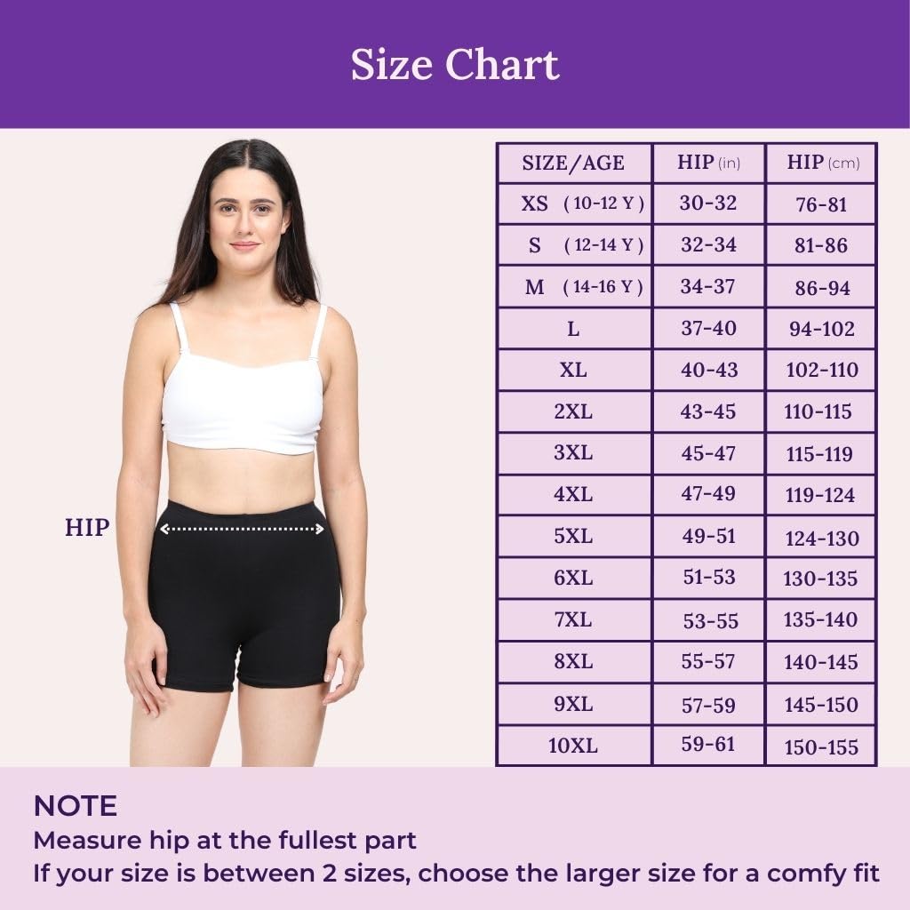 ADIRA | Women Cycling Shorts | Women Tights Shorts | Soft & Comfy, Knitted Stretchy Fabric | Prevents Inner Thigh Chafing | Perfect Length to Wear Under Dress | Pack of 1 | Black | 5XL