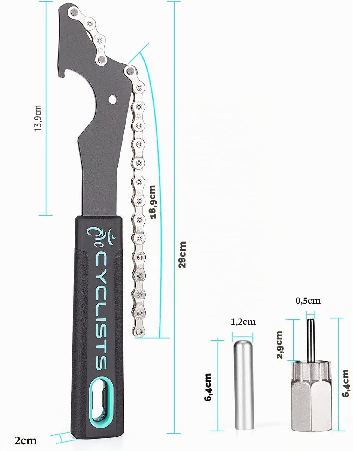 cyclists Kit di Attrezzi per la rimozione della Bicicletta, Inclusi Frusta a Catena, Strumento di bloccaggio e rotore a Ruota Libera Compatibile con Shimano HG, Facile da Usare e Durevole
