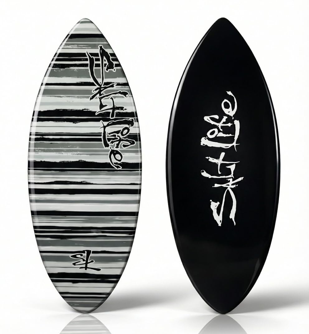 SALT LIFE Fiberglass Compression Skimboard – High-Performance Beach Skim Board for Kids, Teens &amp; Adults – Lightweight Durable Shorebreak – 38, 42, 44, 53 in