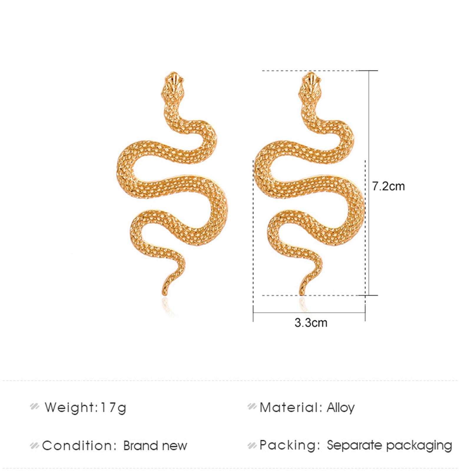 Aneneiceera Gotico Serpente Orecchio Giacca Orecchini Oro Serpente Orecchini Punk Serpente Orecchini Halloween Serpente Gioielli Per Donne E Ragazze (argento