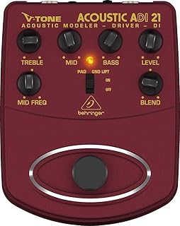 Pedal modelador para violão behringer adi21 v-tone acoustic driver di