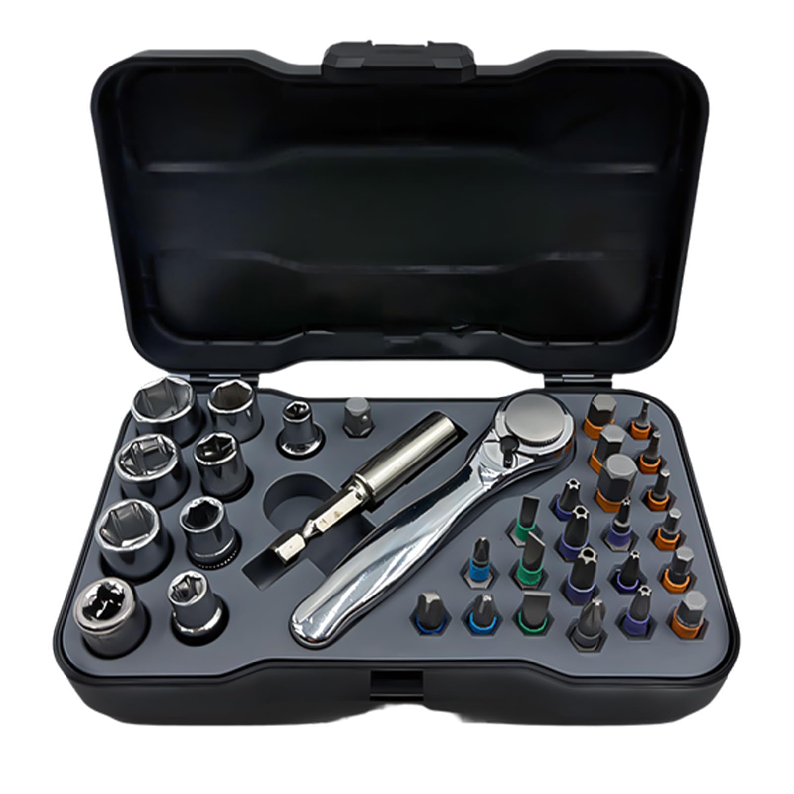 34 Piece Screwdriver Set with Alloy Steel Bits Ergonomic Handle for Craft Repairs Ratcheting Screwdriver Set