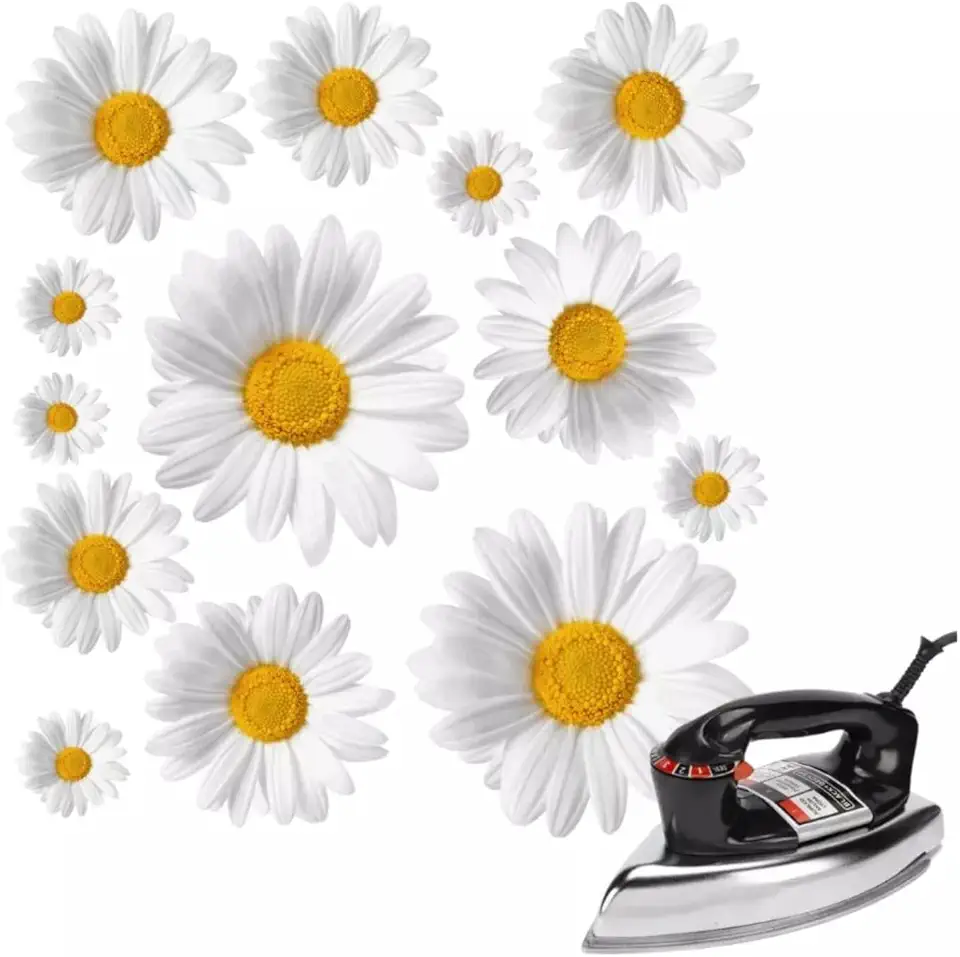 Aplique Margaridas Patch Termocolante Para Roupas, Conjunto de 15 Peças
