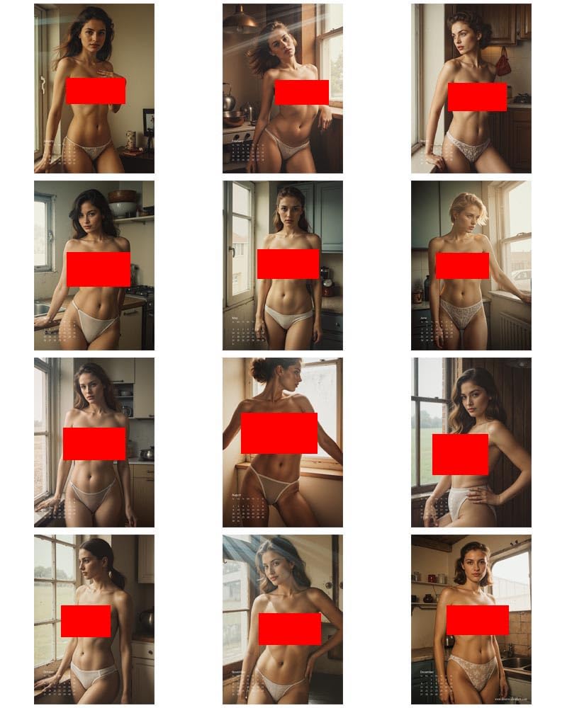 2026 Calendario da Parete La Ragazza della porta accanto, La Cucina