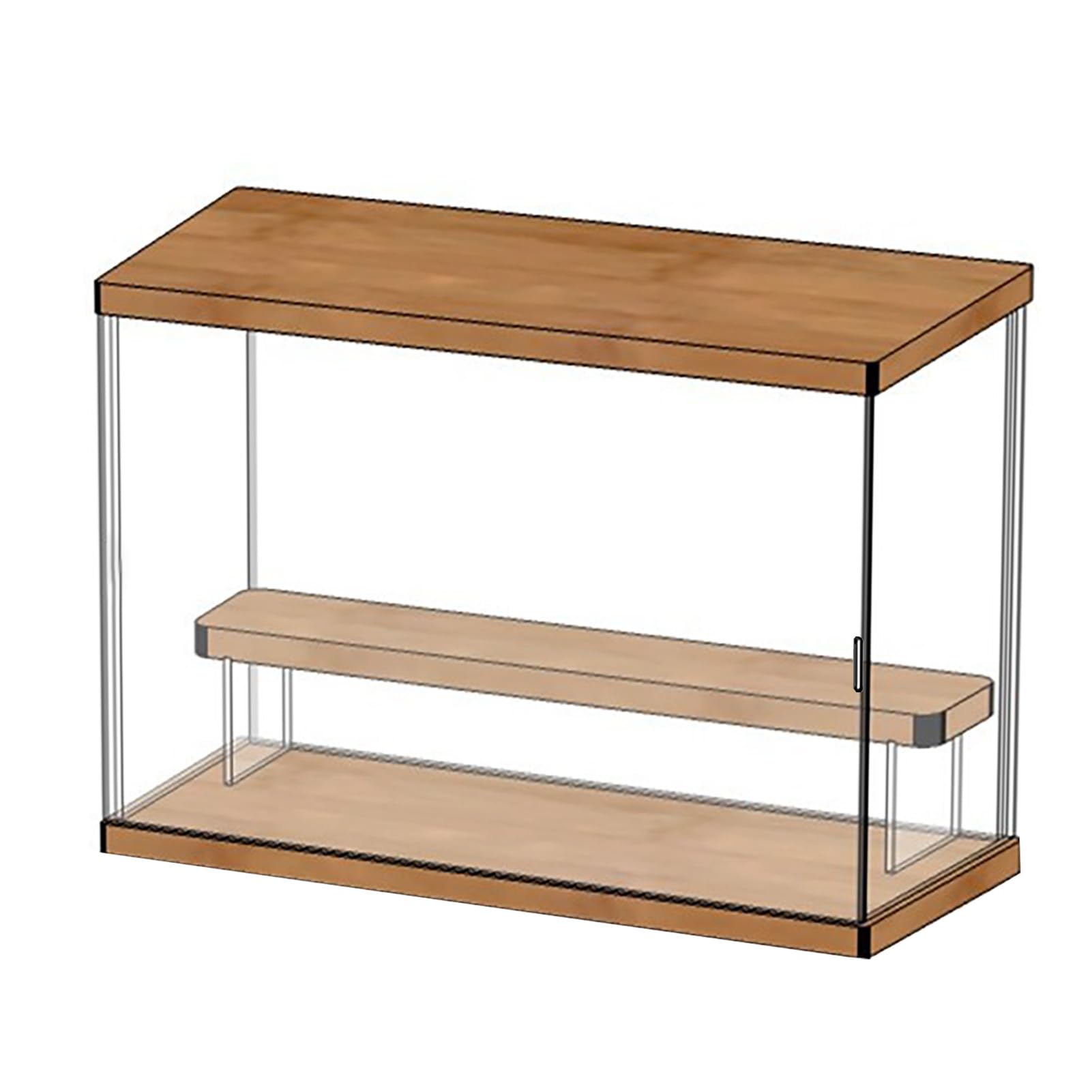 Muiltvoe Acrylic Blind Box Display Case Clear Action Figure Storage Box with Door for Collectibles Dolls Organizer Showcase (4 Tiered Staircase L 32x26x30.4cm)