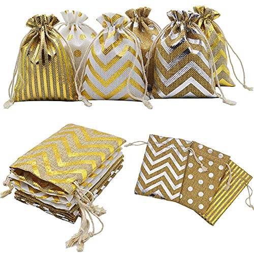 24 Sac en Tissu de Calendrier de l'avent de Noël Bronzage Sac Cadeau à Cordon DIY Sac Toile de Jute Pochette à Bijoux Réutilisable pour Mariages Bijoux Noël la Fête Bricolage Cover