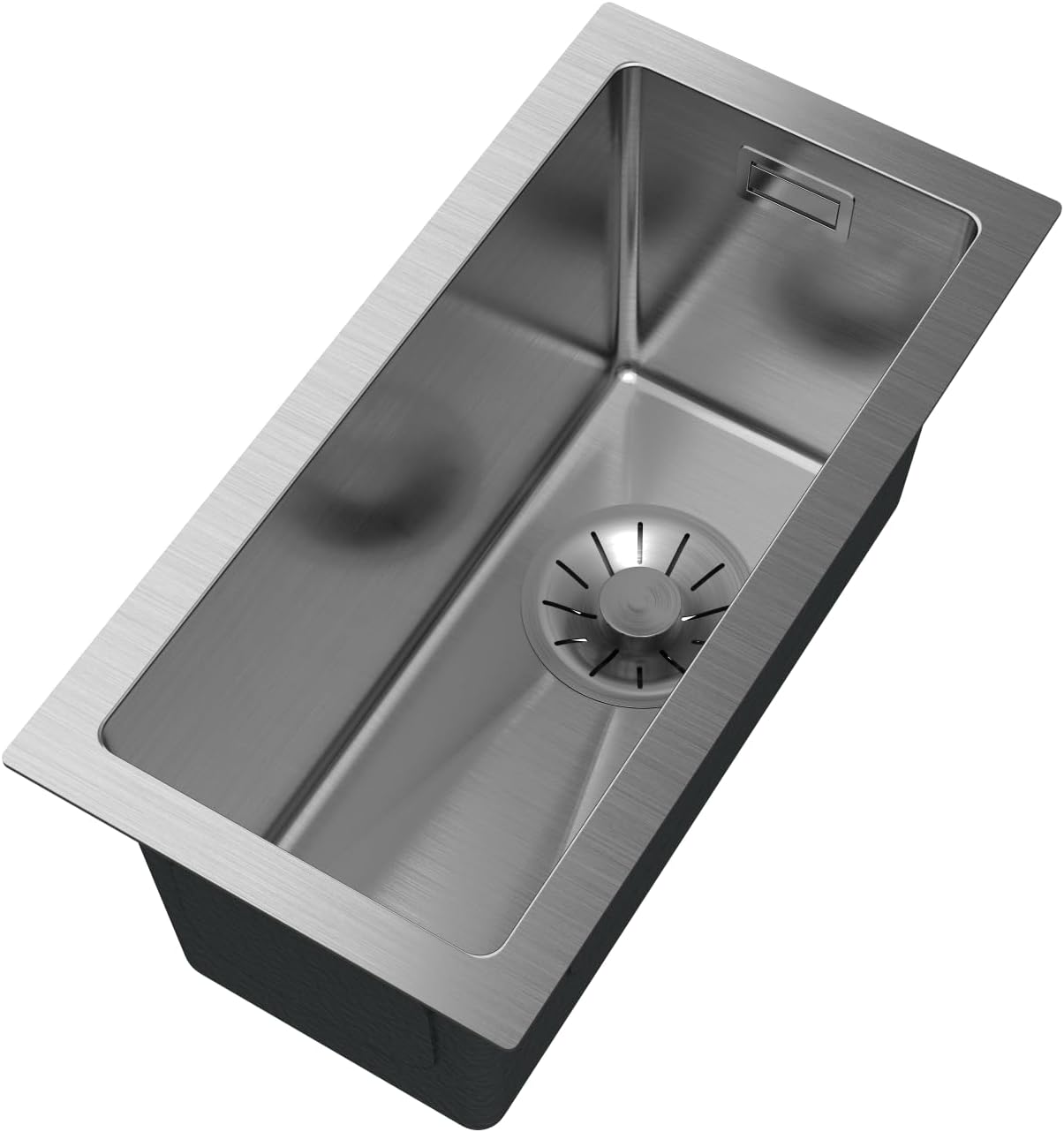 Granitan Silvo2244 Sink with Siphon 22 x 44 cm - Built-in Steel Sink - Stainless Steel Sink with Tap Hole for Sink - Chrome