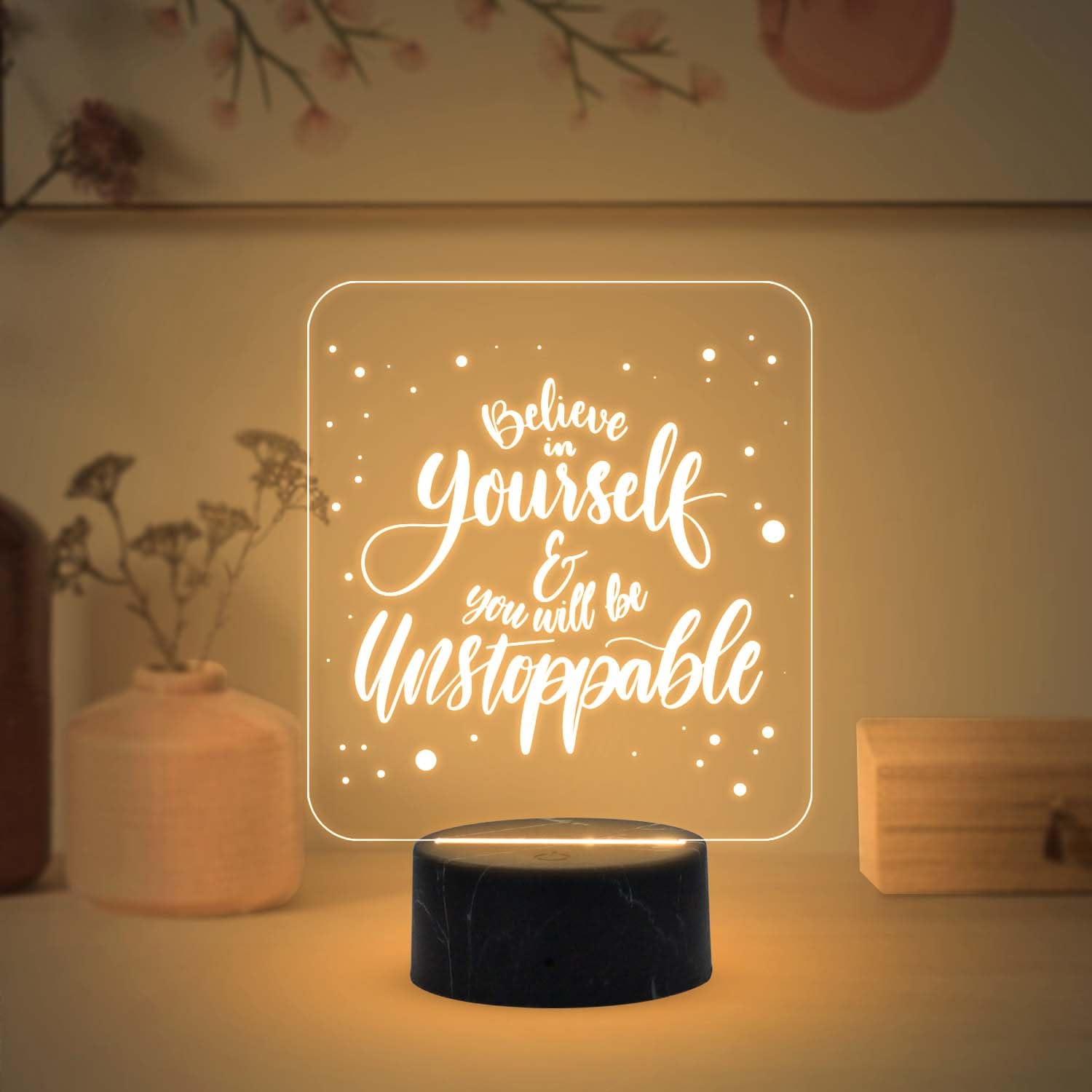 Gift Me Bazar Motivational Desk Table Lamp with Warm White Light & On/Off Touch Button | USB Powered | Inspirational Night Lamp | Gift for Student | Bedside Table Lamp (Design 1)-image-37