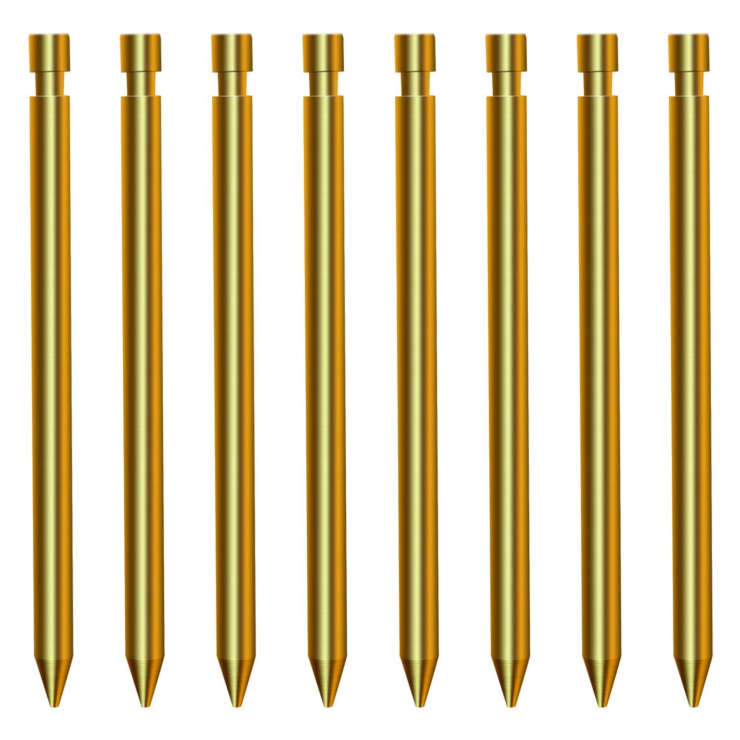 LNSYSNSBrass-plated nails, 8 pieces decorative nails, 6 x 48 mm nails, nail assortment set, can be used for handmade decorative frames, hooks, jewellery frames