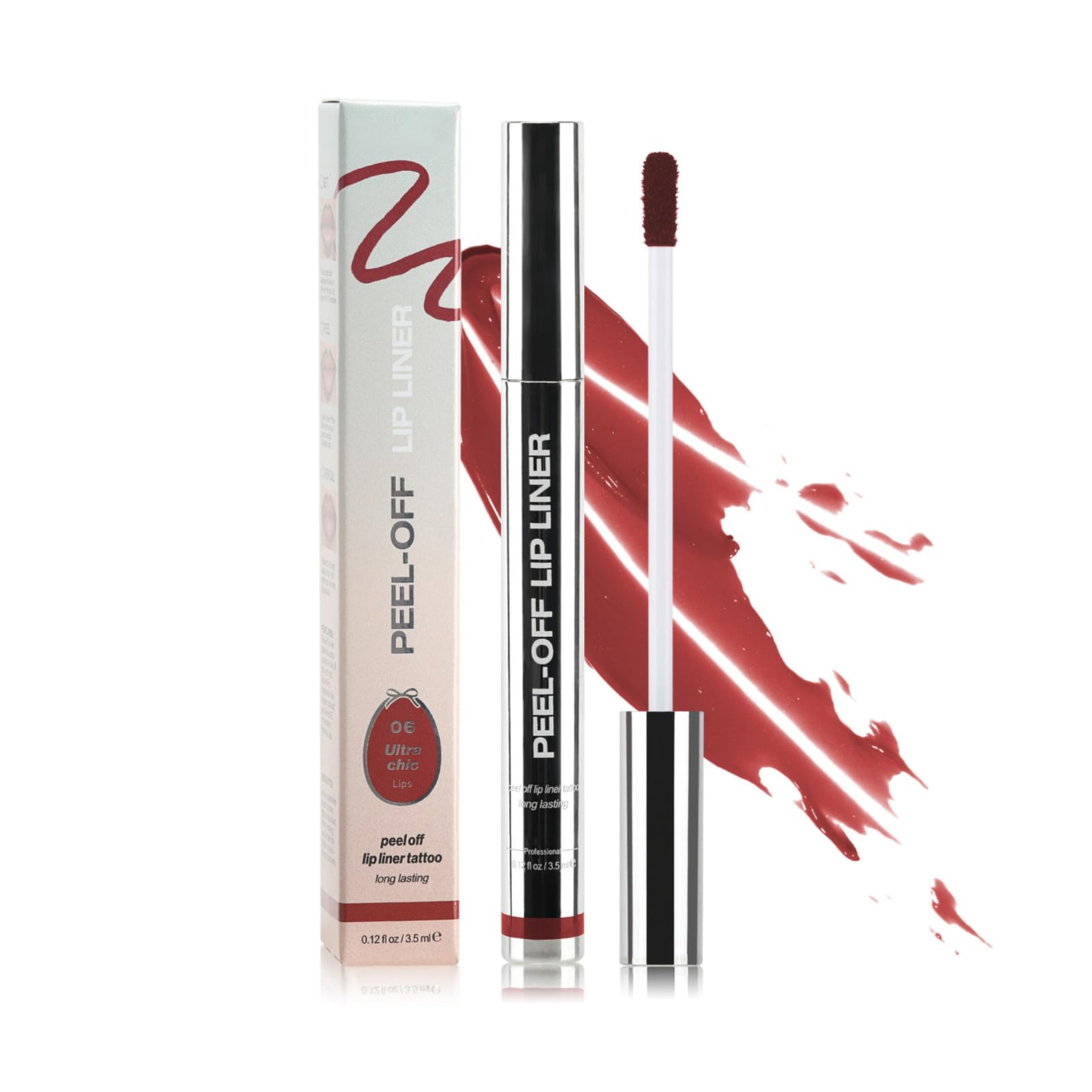 Peel Off Lip Stain - Waterproof & TransferProof Lip Tint Stain Peel Off Long Lasting Matte Finish,Non-Stick Cup Lip Liner Stay-N,1 Count for All Skin Types.#06