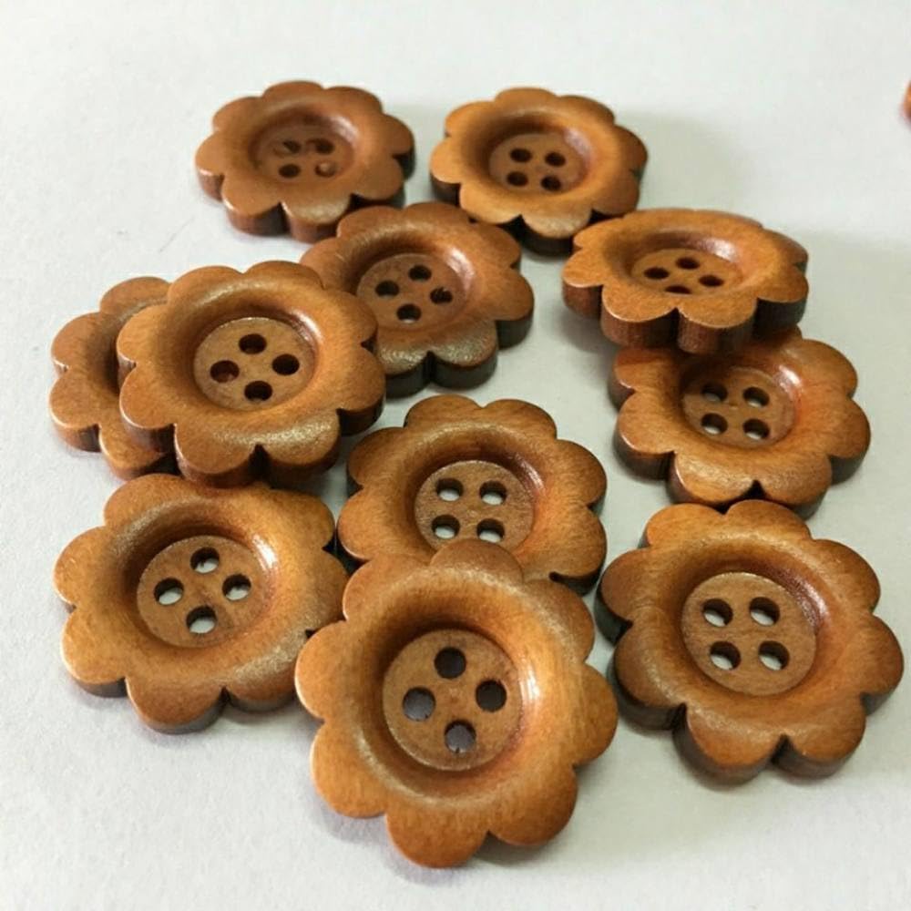 10 sztuk 23mm drewniane guziki, 4 otwory