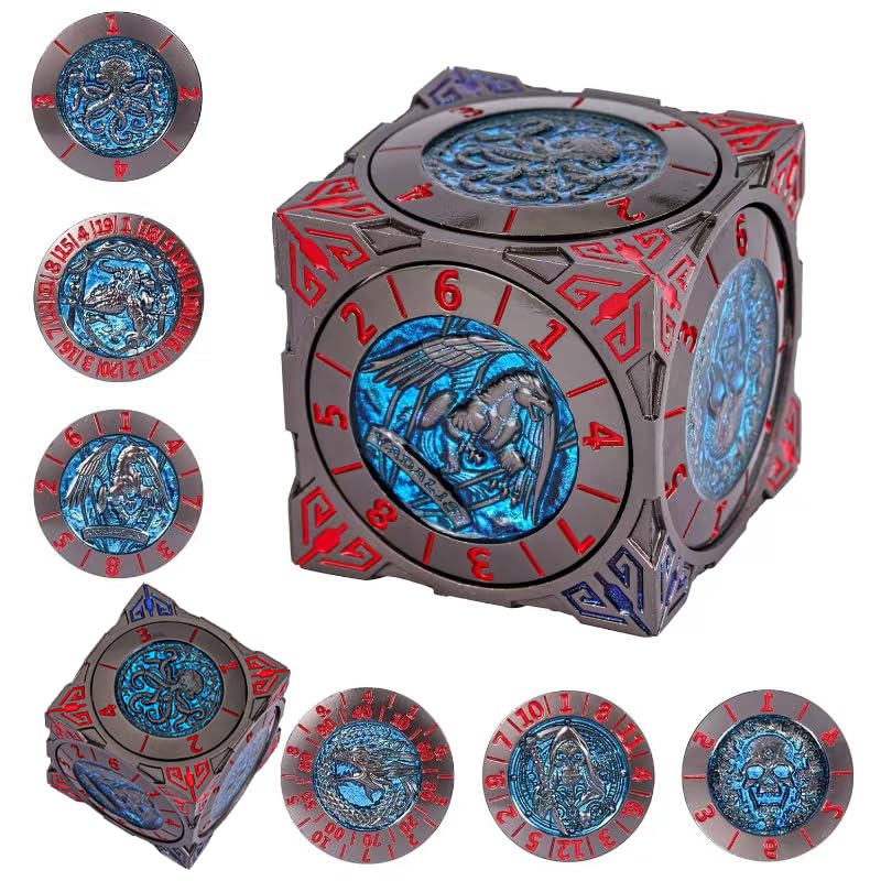 cusdie 7-in-1 Spinner Dice Set, Unique Metal D&D Dice Set including Gift Box for Role Play Game Gifts - Image 2