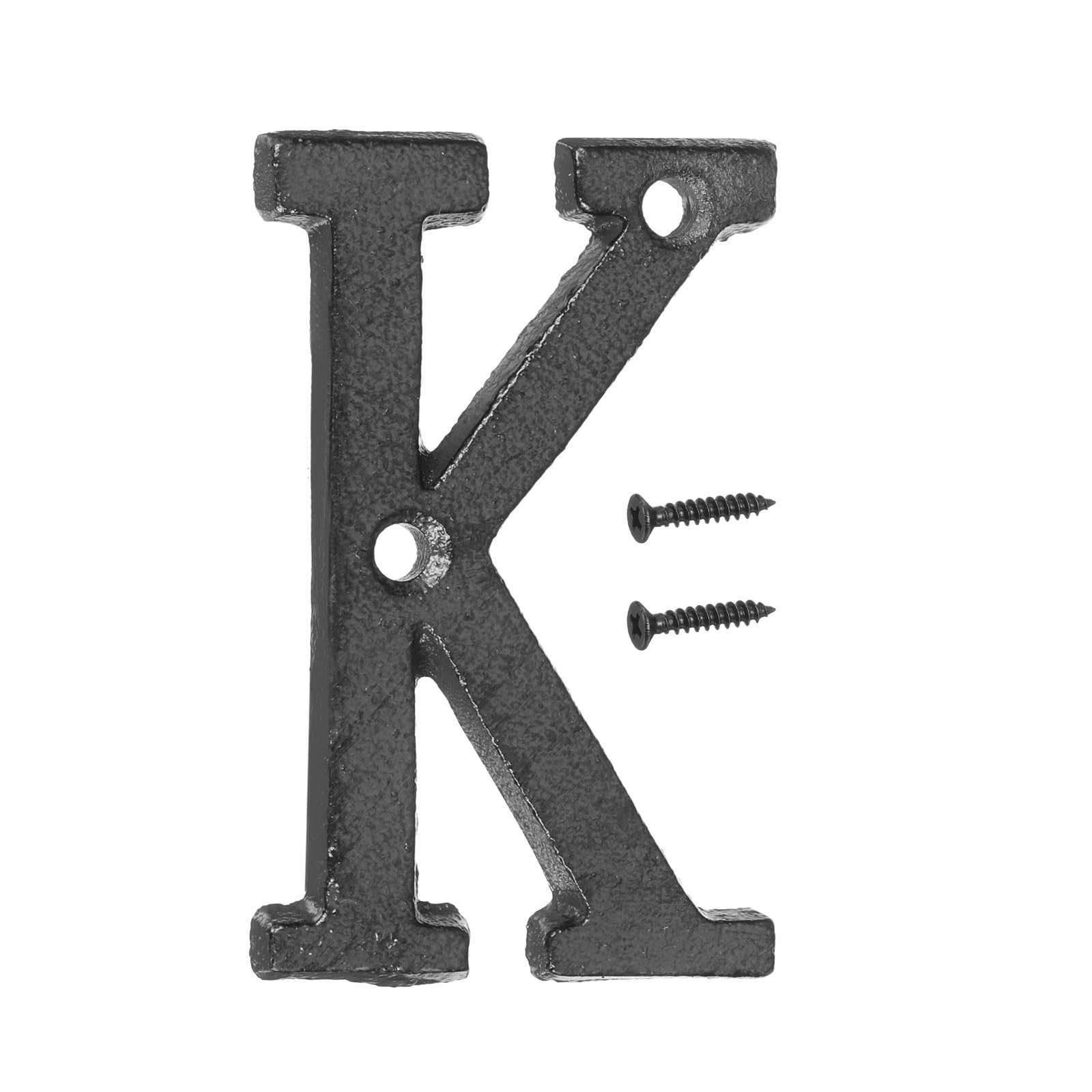 sourcing map House Numbers and Letters, 75mm Cast Iron Metal Vintage Address Letters for Outside, Solid House Number with Screws for Apartment Office Hotel Room Signs(Letter K)