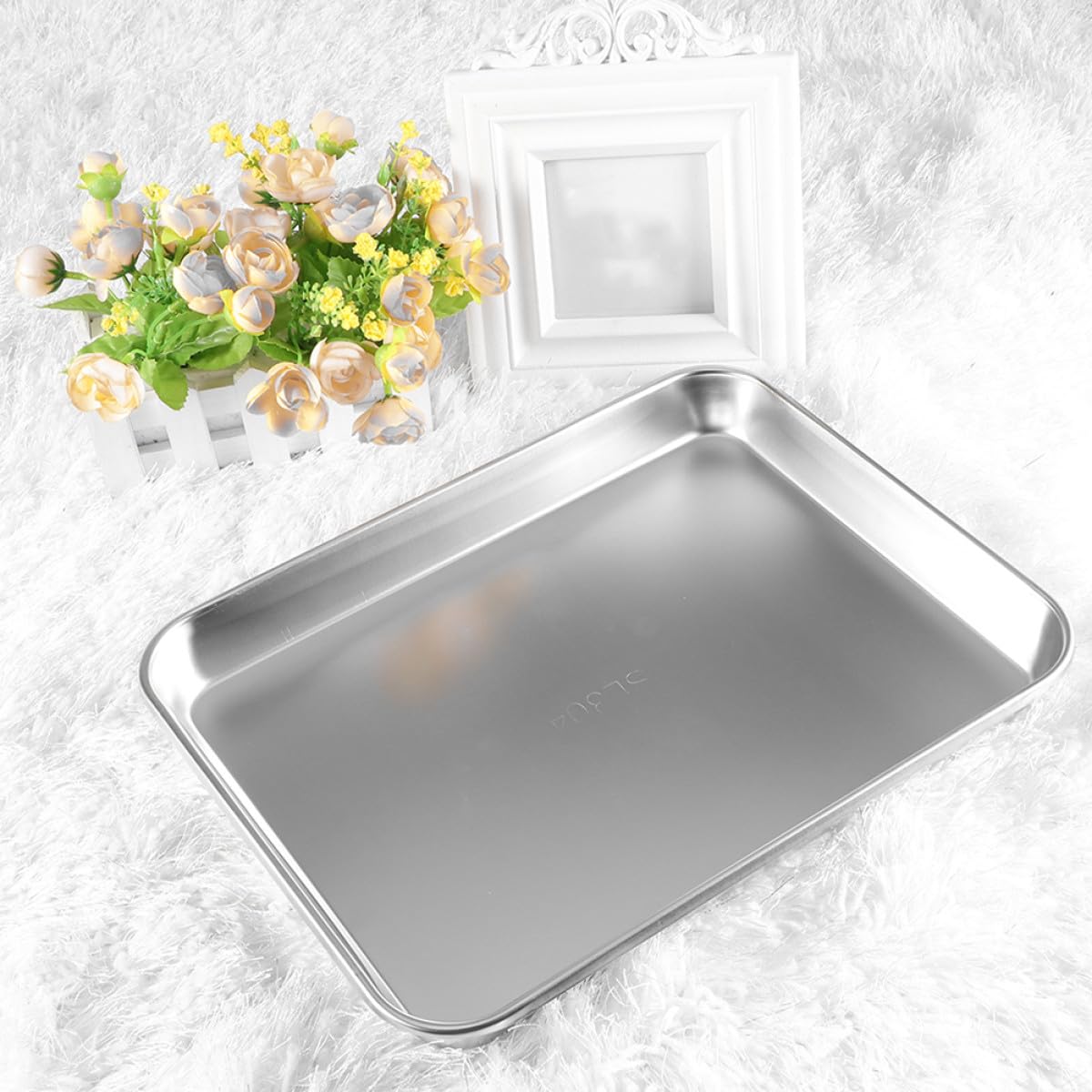 ABOOFAN Bandeja de Acero Inoxidable 2 Piezas y Versátil para Instrumentos Médicos, y Versátil para Uso en Instalaciones Médicas