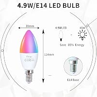 Fitop E14 WiFi LED okos izzó, 16 millió szín, Alexa/Google Home kompatibilis, 4 darab 7