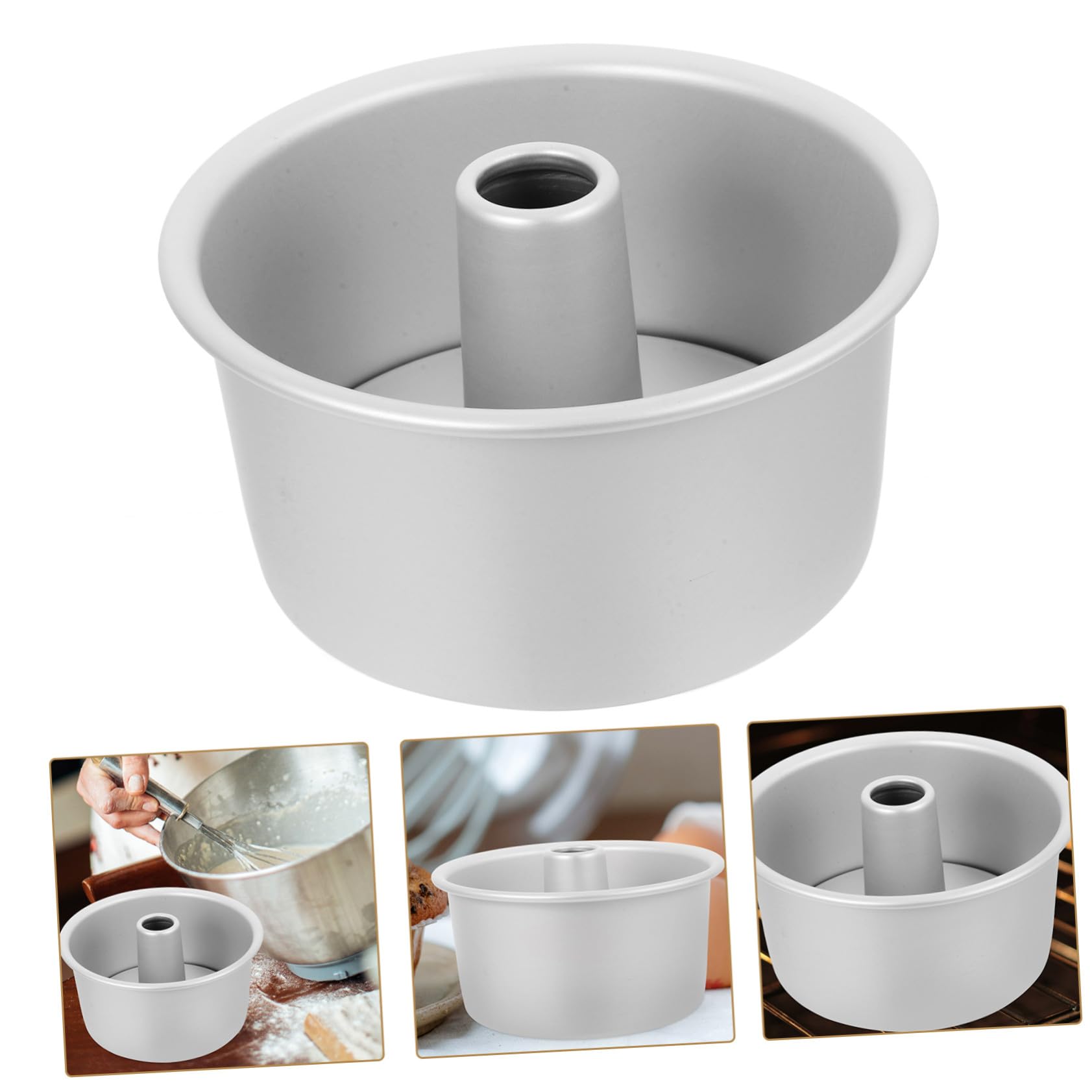 SOLUSTRE Juego de Moldes para Pastel Redondos Base Extraíble de Aleación de Aluminio, Superficie Lisa sin Rebabas, Apto para Horno, Adecuado para Panadería Profesional