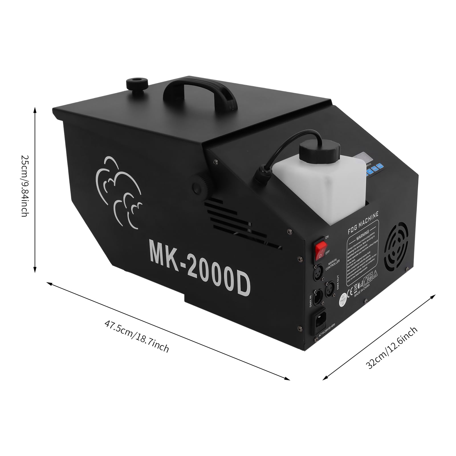 DMX - Macchina per fumo, 0,5 l, per palcoscenico, nebbia, 1200 W, con telecomando senza fili, per feste, Halloween, matrimoni, Natale, spettacoli
