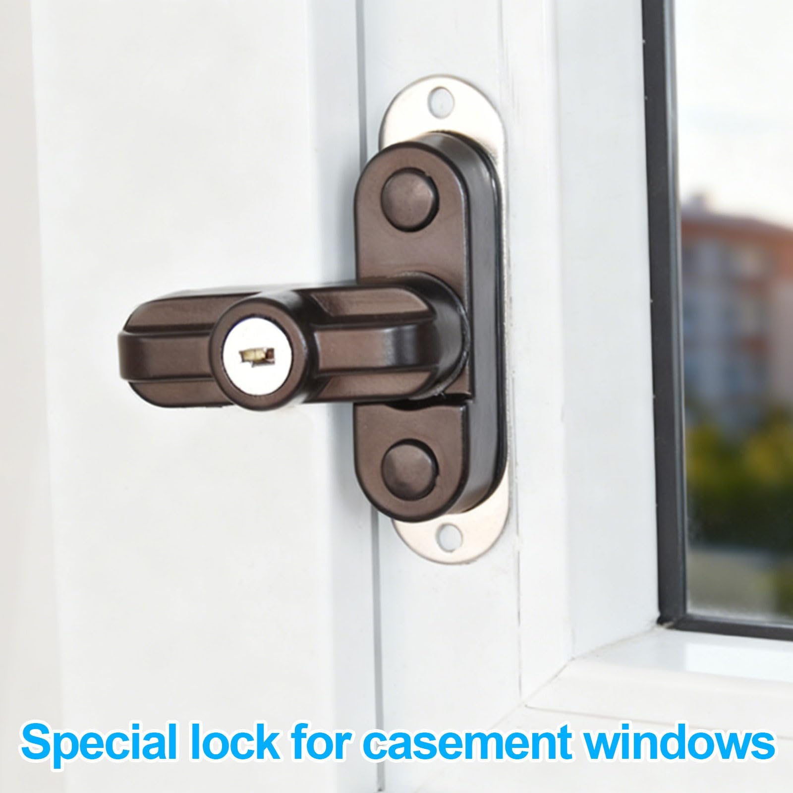 4 Pezzi Blocco Finestra, Robusta e Antieffrazione, Serratura per Finestre a Forma di T, Chiusura di Sicurezza per Porta Finestra, Adatto per Porte e Finestre in PVC (Nero)