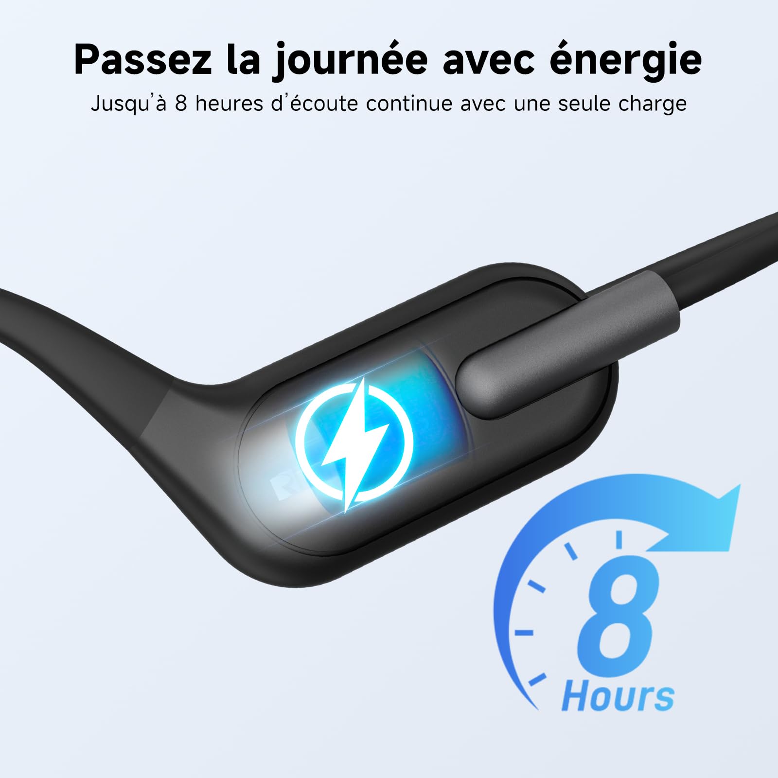 Retekess TT042 Casque Conduction Osseuse, avec Amplification Son, Ergonomique, Qualité sonore Claire, 200mAh, 8H, Confortables Porter, Compatible T130 T130S T130P T130U TT116 TT125