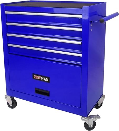 Miniatura 5 de Cofre de herramientas con ruedas antipuntas, armario de almacenamiento de herramientas con ruedas para taller de garaje, organizador de caja de