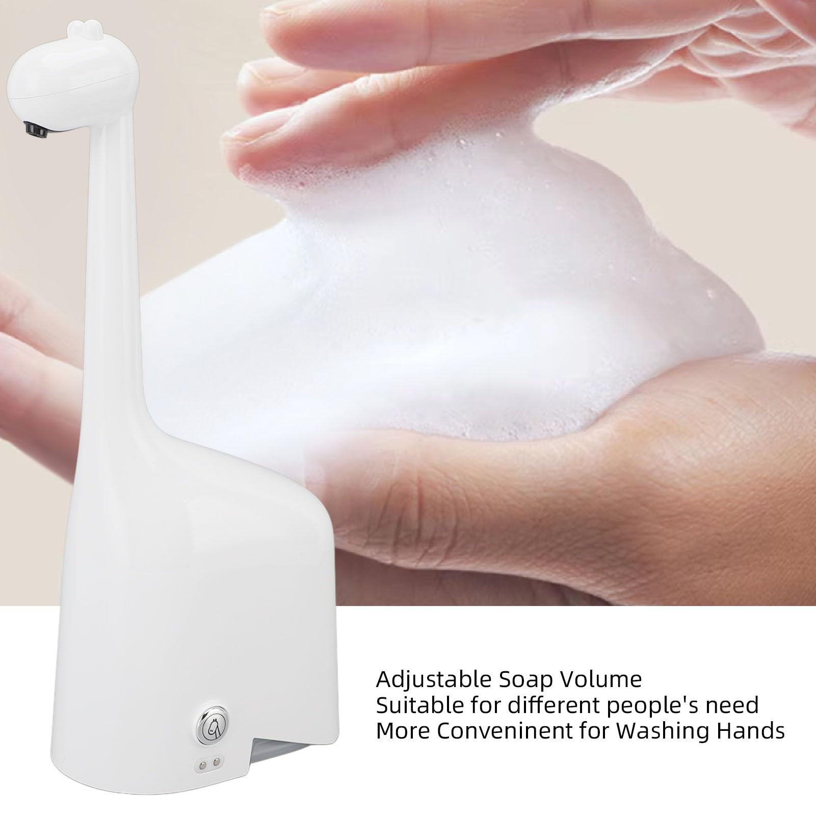 Distributore di Sapone Automatico, Rilevamento Elettrico Senza Tocco in Schiuma di Sapone Distribuibile USB Ricaricabile con Controllo in Schiuma Regolabile per il Bagno