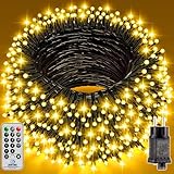 LED Lichterkette Weihnachtsbaum Innen Außen - 25M 250LEDs Warmweiß Outdoor Lichterkette Weihnachten,8 Modi mit Fernbedienung Timer,IP44 Wasserdichte Weihnachtsbeleuchtung für Garten