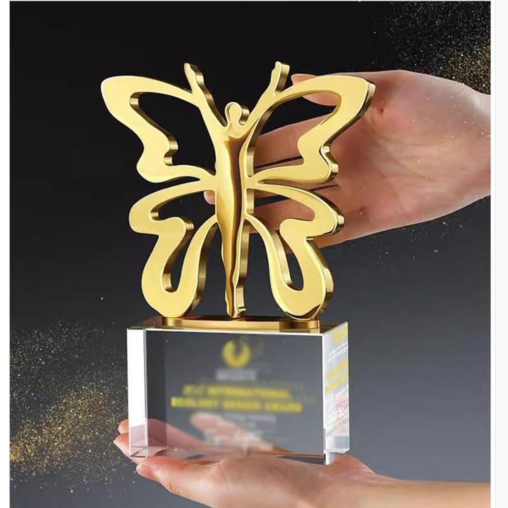 Trofeo De Mariposa De Metal con Forma Creativa. Trofeo del Campeonato De Competición De Baile. Trofeo Grabado Regalo Premio Infantil