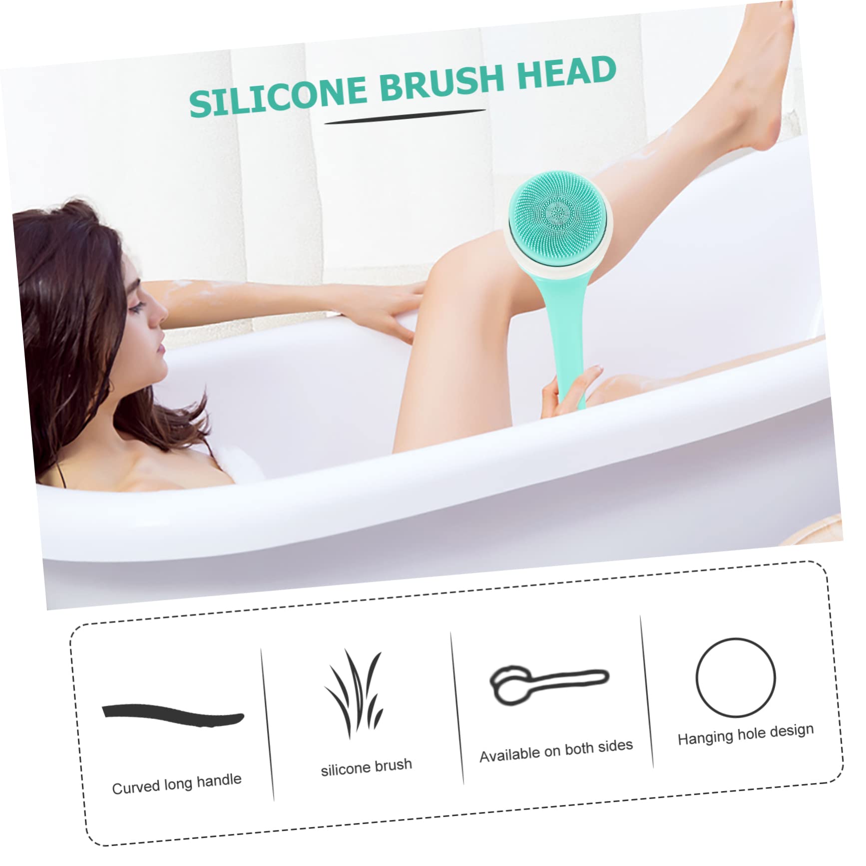 Cepillo De Baño Eléctrico Cepillo Corporal De Silicona Para Ducha Exfoliante Corporal Reutilizable Para Limpieza De Espalda Baño o Ducha