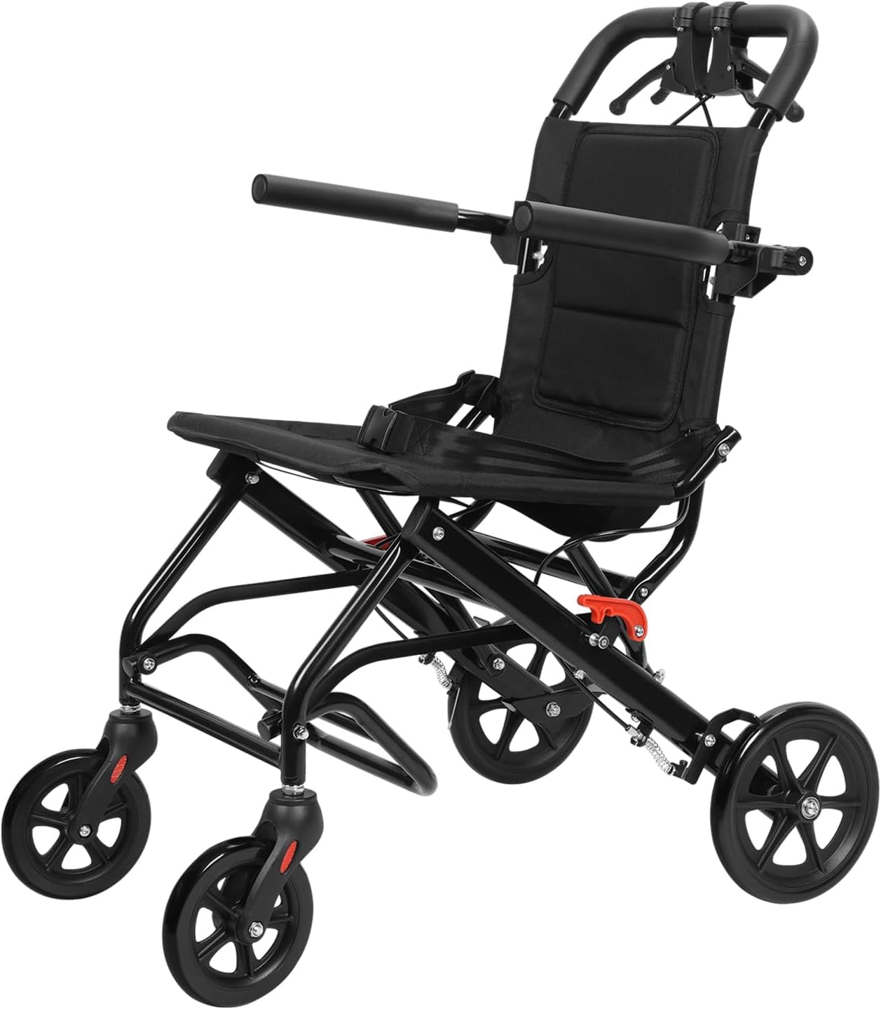 YGNVMCXJG Transfer Wheelchair Lightweight Foldable, Portable Travel Wheelchair for Adults & Seniors, Ultra Lightweight Transport Chair for Airplane Travel